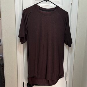 Men's Medium Lululemon Dry Sense Short Sleeve Brown Earth (Heathered)